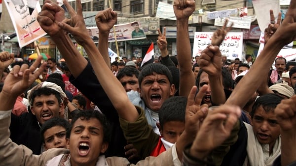 Yemeni protesters - Want to see the President over thrown