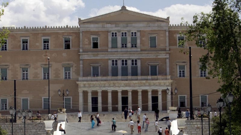 Greek parliament - 2011-2015 austerity plan demanded by the EU and IMF