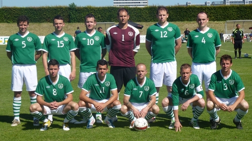 Ireland play Britain in the quarter-finals of the 2011 European Deaf Football Championships on Tuesday afternoon