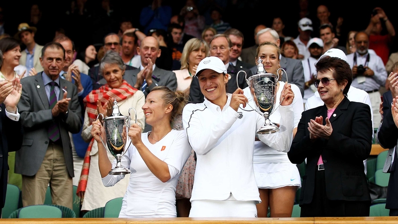 Kveta Peschke and Katarina Srebotnik - The pair beat Sabine Lisicki and Sam Stosur in straight sets