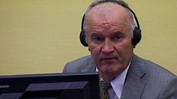 Ratko Mladic is being tried on charges of genocide, crimes against humanity &amp; war crimes