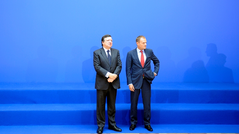 Jose Manuel Barroso (R) - Spoke at joint press conference with Poland's PM Donald Tusk