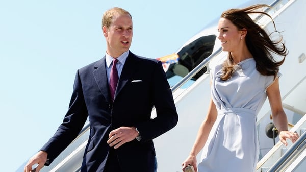Prince William and Kate emerge into the Californian sun
