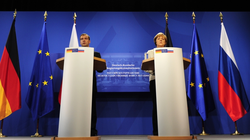 Angela Merkel (R) - Spoke after talks with Russian president Dmitry Medvedev