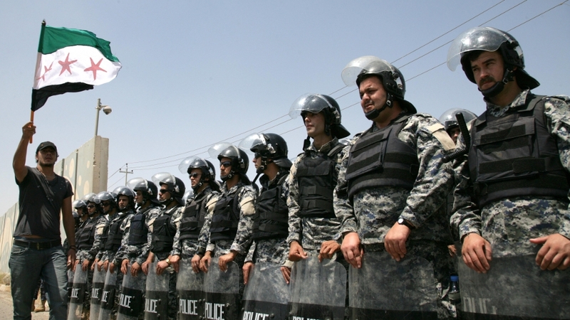 Syrian riot police - Attack protestors