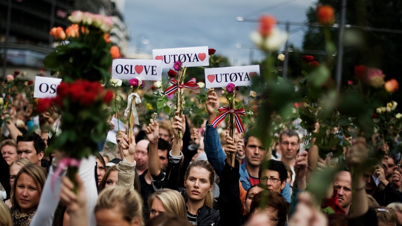 Crowds gather in Oslo
