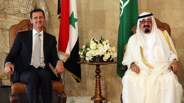 Bashar al-Assad and Saudi Arabia's King Abdullah at a 30 July meeting