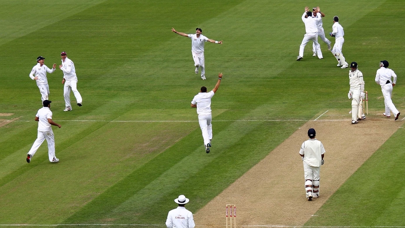 England celebrate after claiming the final India wicket