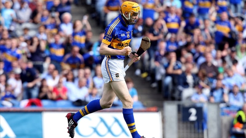 Lar Corbett celebrates his early strike in Croke Park