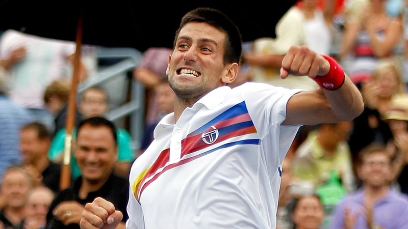 Jumping for joy - Novak Djokovic after capturing the title at Uniprix Stadium