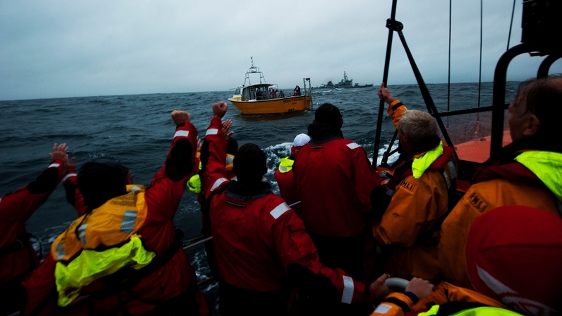 Baltimore - 20 crew were taken back by the lifeboat with one airlifed to hospital (pic: RNLI)