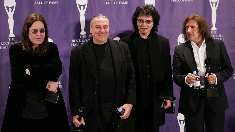 Black Sabbath with original drummer Bill Ward (second left)