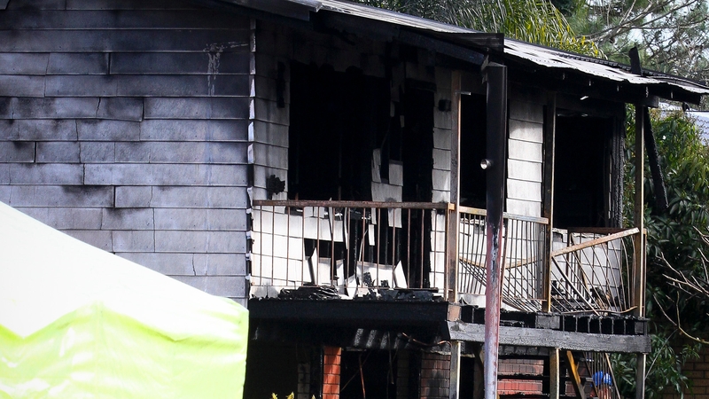 The fire destroyed the two-storey house