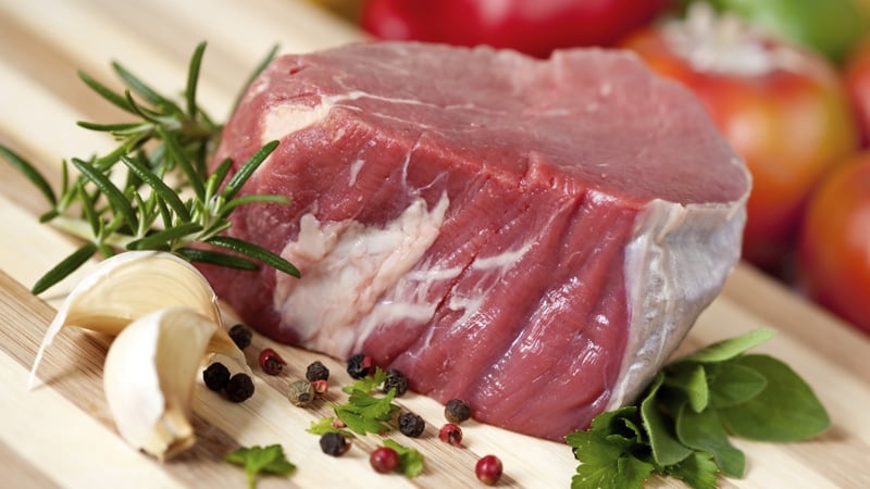 A beautiful piece of marinated beef, fried on a griddle pan, from the chefs of MasterChef.