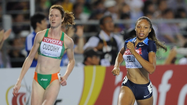 Joanne Cuddihy produced a season's best time when finishing third in her opening round heat of the 400m in Daegu