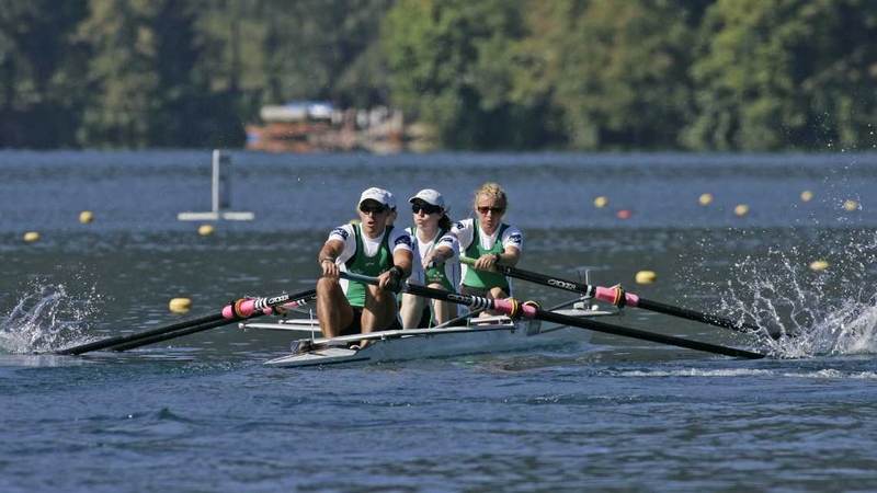 Irish crew - Anne-Marie McDaid, Sarah Caffrey, Shane Ryan, Kevin Du Toit and Helen Arbuthnot (cox)