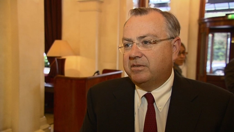 Mike Aynsley was speaking at the launch of a book about Anglo Irish