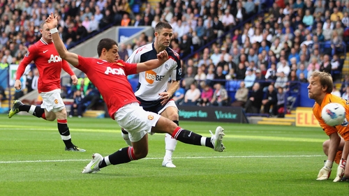 Javier Hernandez gave Manchester United the lead against Bolton