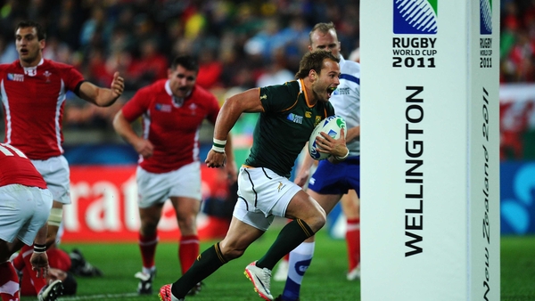 Heartbreak for Wales - Francois Hougaard celebrates as he scores the winning try