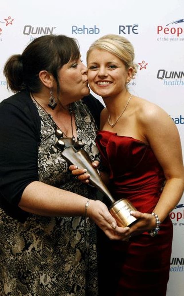 Mary Byrne and winner of the Young Person of the Year award Jackie Kelly