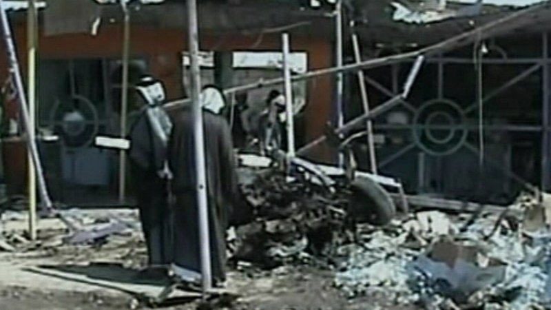 A building damaged in Hilla blast