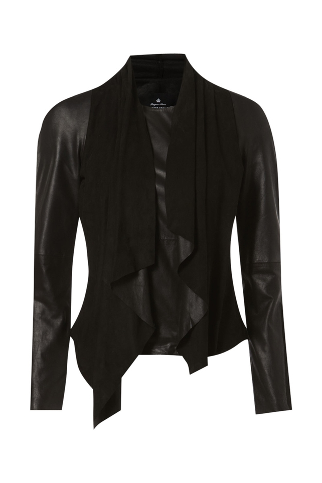 Draped leather jacket, €550 at House of Fraser