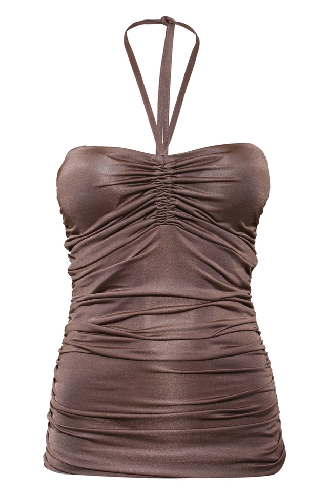 Ruched Tie Neck Top, €19.99, Pilot.