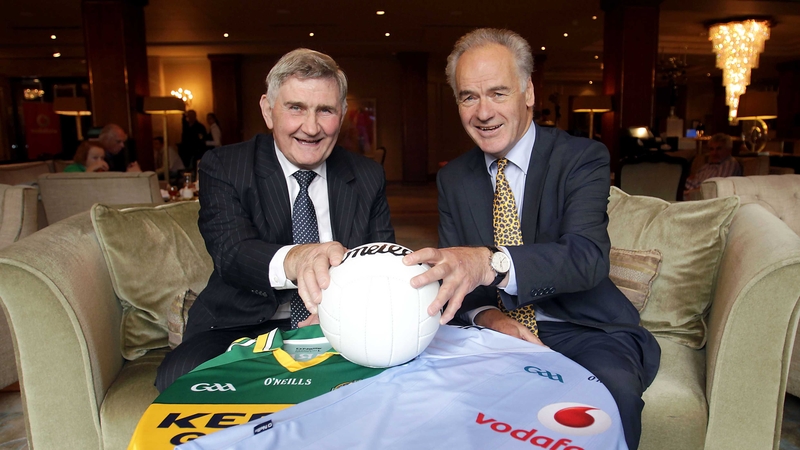 Tony Hanahoe with former Kerry manager Mick O'Dwyer earlier this week at Vodafone's final preview