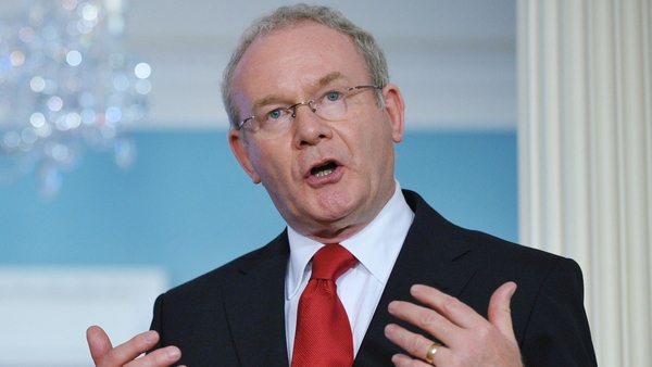 A group met Northern Ireland's Deputy First Minister Martin McGuinness today