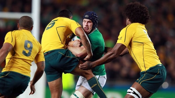 Radike Samo (r) in action against Ireland - He will play on the wing against Russia