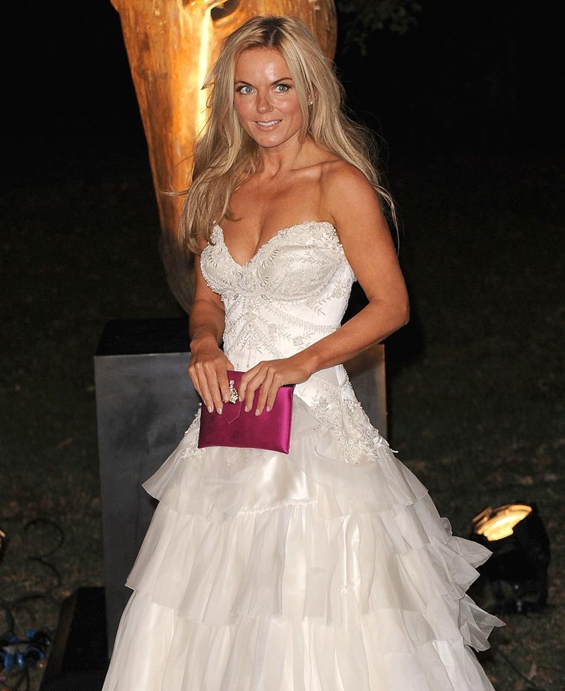 Geri Halliwell looks bizzare in wedding-esque dress
