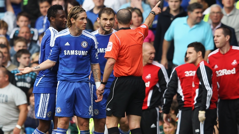 Fernando Torres - Received a straight-red card
