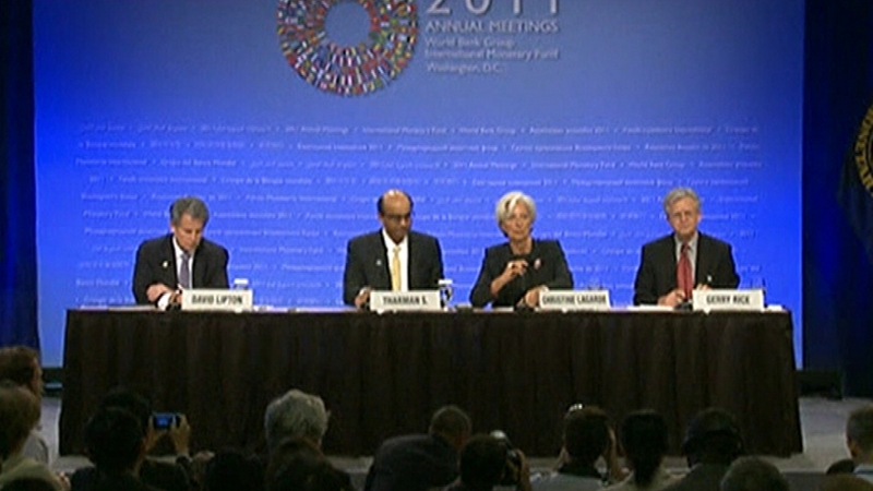 A meeting of the IMF has been focusing on the euro zone debt crisis