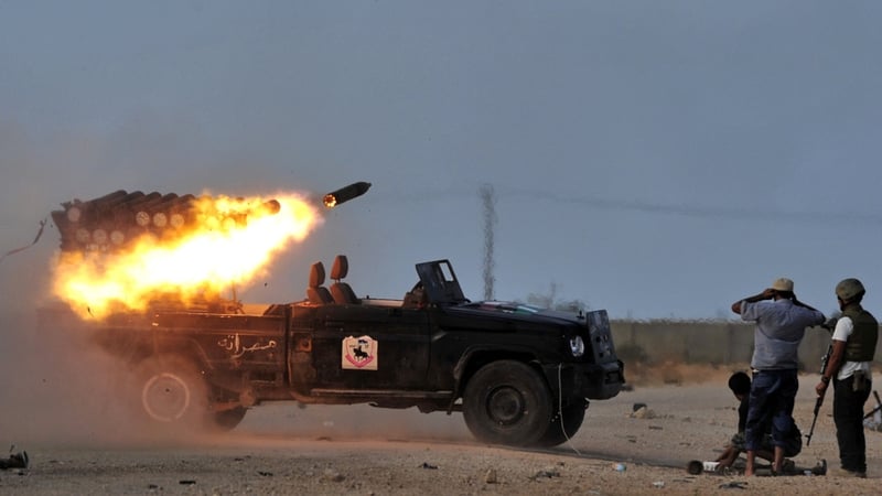 NTC forces launch a rocket towards Sirte