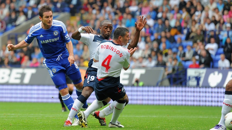 Frank Lampard scores his third goal against Bolton