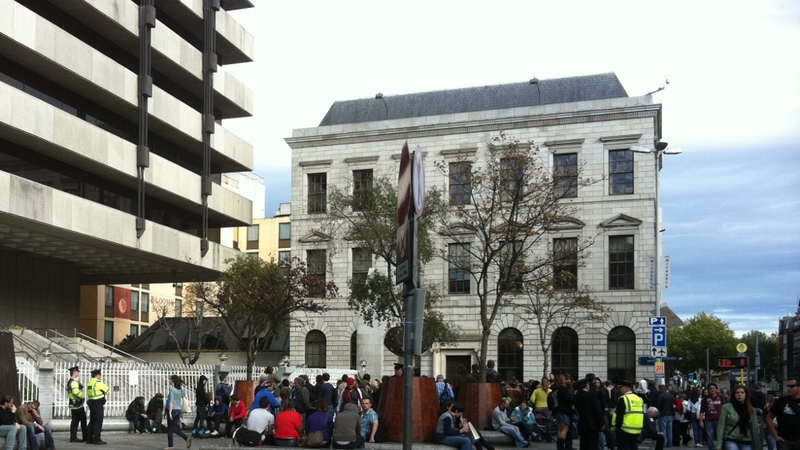 Dame Street earlier today