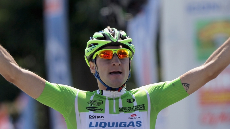 Elia Viviani (pictured here in a previous race) won the fourth stage of the Tour of Beijing today