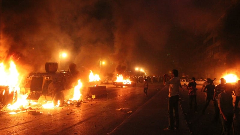 Vehicles ablaze on Sunday