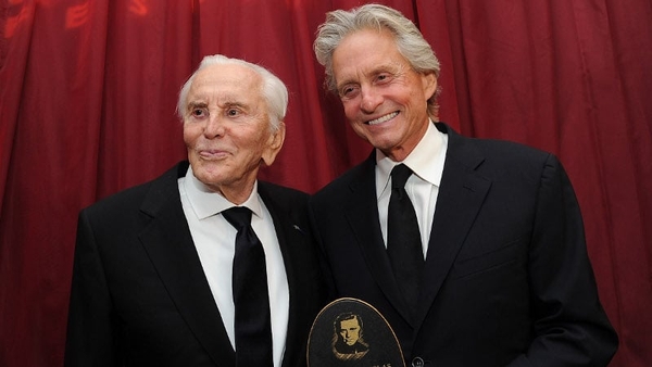 Kirk Douglas awards his son with the Kirk Douglas Award for Excellence in Film.