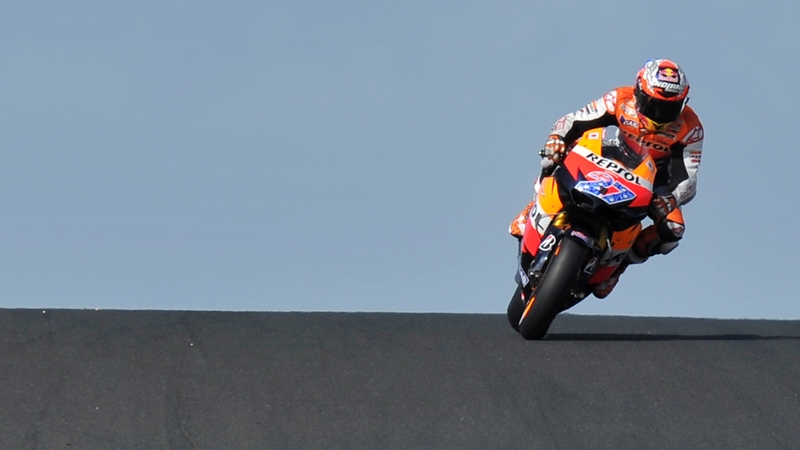 Casey Stoner in action during today's event