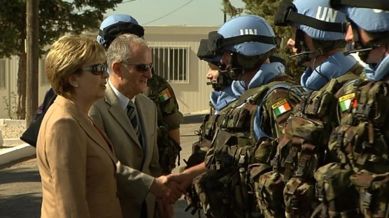 President Mary McAleese and Martin McAleese met Irish peacekeepers