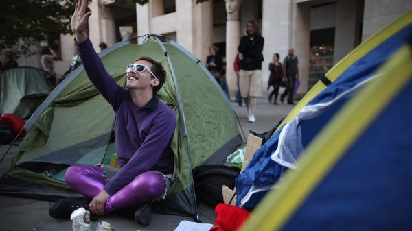 Protesters spend second night outside St Paul's Cathedral, London