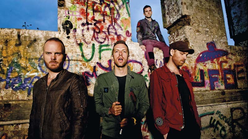 Coldplay left to right: Will Champion, Chris Martin, Guy Berryman, Jonny Buckland