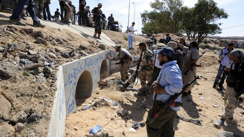 The location where Gaddafi was found this morning