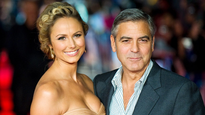 Clooney with his girlfriend Stacy Keibler