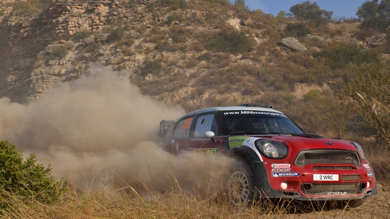 Kris Meeke in action in Spain yesterday