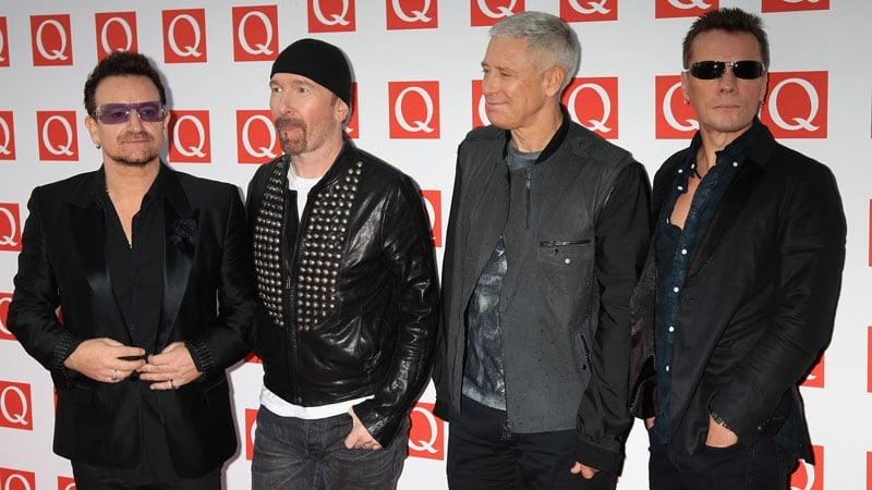 U2 at the Q Awards earlier this afternoon