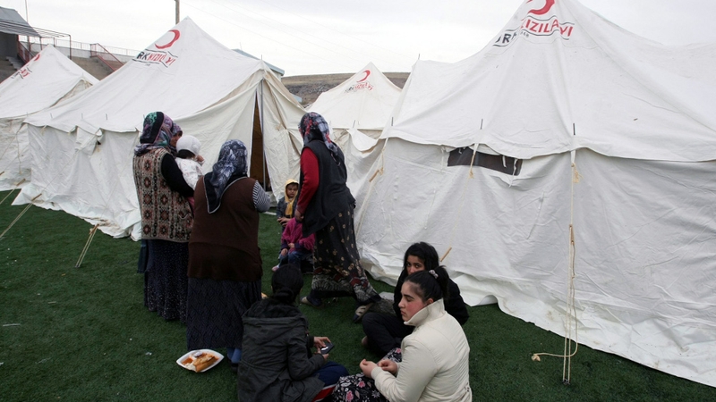 Thousands have spent the night in tents