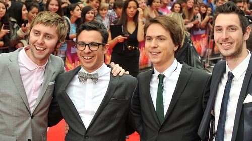 James Buckley (left) with the rest of The Inbetweeers