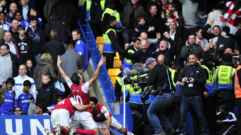 Robin van Persie hit a hat-trick for Arsenal at Stamford Bridge